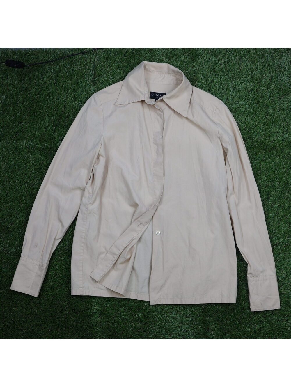 Beige Button-Up Shirt